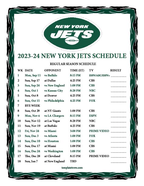 Jets 2024 Schedule .